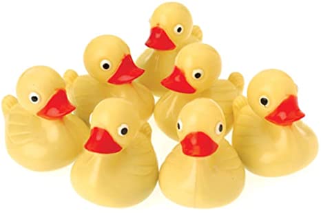 US Toy Hard Plastic Yellow Duck Pond Floaters (Lot of 12), 3"