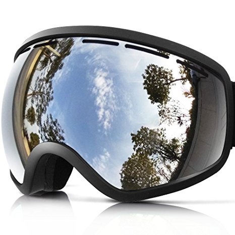 ZIONOR Lagopus X10 Ski Snowboard Goggles with Frame/Frameless Mode REVO Reflective Sphercial Detachable Lens