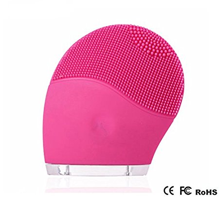 Ultrasonic Cleansing Face Massager Anti-Aging Facial Brush rechargeable waterproof, Sonic Facial Brush, Cleanser & Massager (Pink)