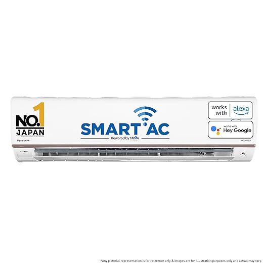 Panasonic 1 Ton 5 Star Wi-Fi Inverter Smart Split AC (Copper Condenser, 7 in 1 Convertible with True AI Mode, 4 Way Swing, nanoe X Air Purification Technology, CS/CU-HU12AKYF, 2024 Model, White)