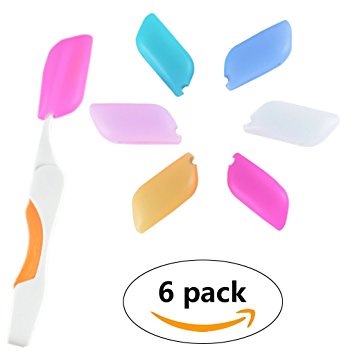 Silicone Toothbrush & Razor Covers Case Pack of 6, Great for Home, Travel, College, Camp and Sleepovers! Protects From Bathroom Germs