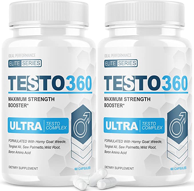 (2 Pack) Testo 360 Ultra Pene Testo Complex para Hombres Elite Series pastillas Maximum Strength Pills (120 Capsules)