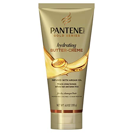 Pantene, Butter Crème Hair Treatment, Sulfate Free, Intense Hydrating, Pro-V Gold Series, for Natural and Curly Textured Hair, 6.8 fl oz