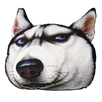 Vulcan-x 3D Cute Animals Husky Pet Dog Auto Headrest Pillow Three-Dimensional Head Restraints of Automobile Seat Large Size