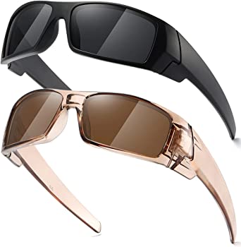 TIANYESY Polarized Sunglasses Men Womens Trendy Retro Sports Rectangular Wrap Around Vintage Shot Shield