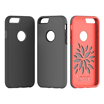iSPECLE 3 Pack iPhone 6 Case iPhone 6S Case with Shockproof TPU Bumper and Anti-Scratch Thin Back Cover - Slim Protective iPhone 6S / iPhone 6 Case for Men (Black & Grey & Red )
