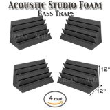 Acoustic Foam Bass Trap Studio Soundproofing Corner Wall 12 X 12 X 12 4 PACK