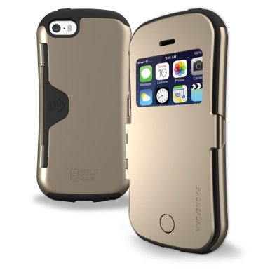 Phonefoam View Flip Cover Case for Iphone 5 / 5s - Champagne Gold