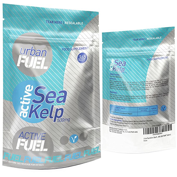 Urban Fuel Active Sea Kelp Tablets 500mg - Pack of 365 (365 Refill Tablets)