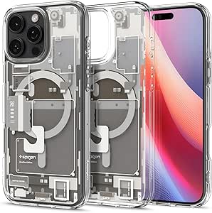 Spigen Ultra Hybrid MagFit Designed for iPhone 16 Pro Max Case (2024) [Anti-Yellowing] [Military-Grade Protection] Compatible with MagSafe - Zero One Natural Titanium