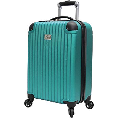 Verdi Luggage Carry On 20 inch ABS Hard Case Rolling Suitcase With Spinner Wheels (Aqua)