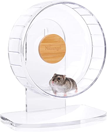 Niteangel Super-Silent Hamster Exercise Wheels - Quiet Spinner Hamster Running Wheels with Adjustable Stand for Hamsters Gerbils Mice Or Other Small Animals