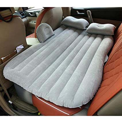 Nex Car Travel Inflatable Mattress with Pillow Car Mobile Cushion Air Bed Mattress Queen Bed for Sleep Rest and Intimate Motion with Pump, Gray