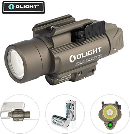 OLIGHT Baldr Pro 1350 Lumens 260 Meters Beam Distance Green Laser Tactical Weaponlight with 2 x CR123A Batteries