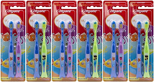 Colgate Ocean Explorer Extra Soft Kids Toothbrush, 2 Count (Pack of 6) Total 12 Toothbrushes