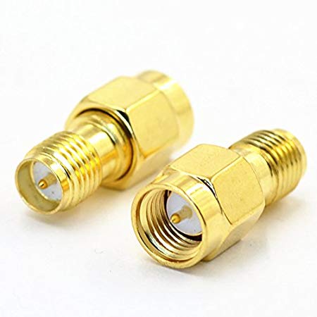 2pcs SMA Male Plug (Male Pin) to RP-SMA Female (Male Pin) Coupling nut Connector Adapter for FPV Drone/ 0-6G RF application Wi-Fi Antenna Connect amplifier Signal Booster/Repeaters/Radio/Extension Cable etc. to antenna