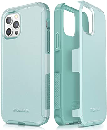 MOBOSI Excursion Series Compatible with iPhone 12 Case/iPhone 12 Pro Case, Dual Layer Slim Rubber Cover with Air Bumpers, Military Grade Drop Protection Case (6.1 Inch 2020 Release)- Green