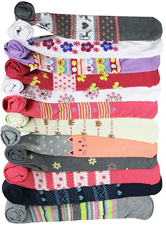 ToBeInStyle Girl's Pack of 6 Assorted Design Winter Tights