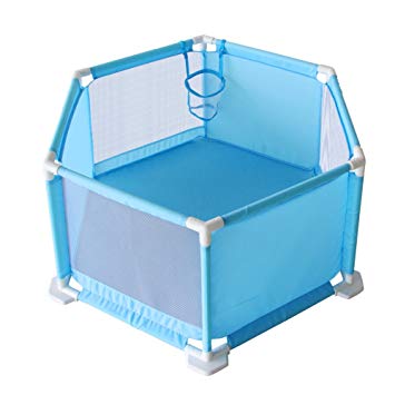 Fajiabao Child Safety Fence Ball Pit Tent Playpen Playard Breathable Mesh, Portable Indoors Outdoors Parks Great Gifts Babies Infant Toddler Kids Blue