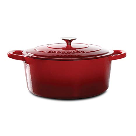 Crock Pot Artisan 7QT Oval Dutch Oven, Red