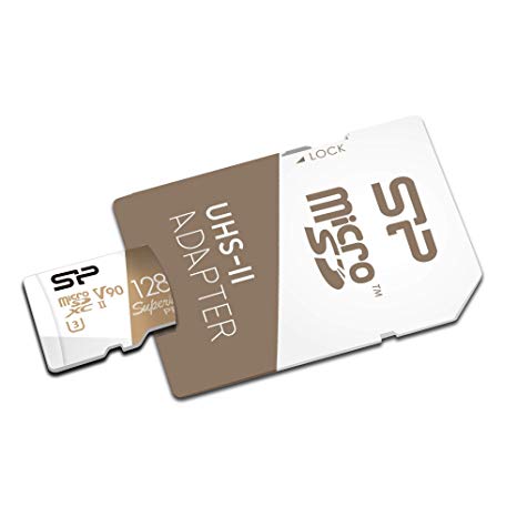 Silicon Power 128GB R/W up to 290/ 160MB/s Superior Pro Micro SDXC UHS-II (U3), V90 8K, High Speed MicroSD Card with Adapter