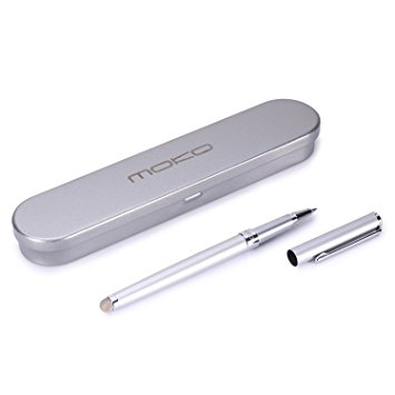 MoKo Capacitive Stylus and Pen for All Touch Screen Tablets: iPhone 6s / 6s Plus, Apple iPad(iPad Mini 4 / iPad Pro), MIIX,Yoga,A1000,thinkpad Tablet, SONY ExperiaZ, Z2, ACER Iconia,nook color and Many More - SILVER