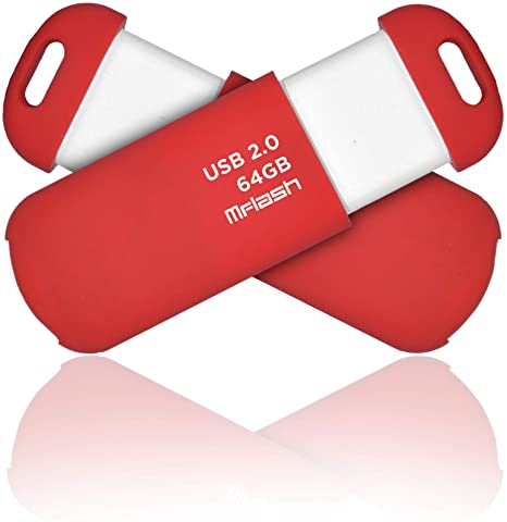 MFLASH 64GB USB 2.0 Flash Drive RED (2 Pack)