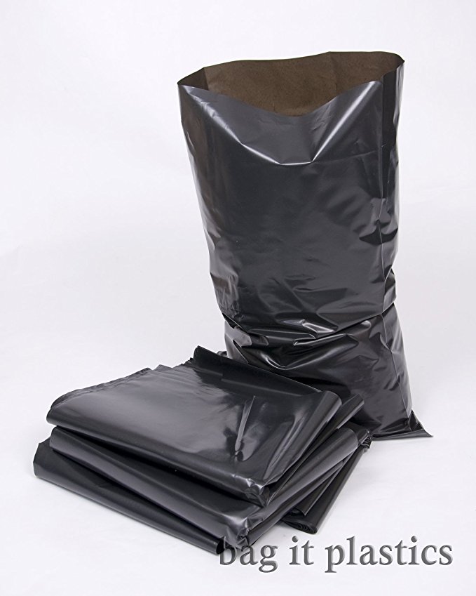 20 Black Rubble Bags / Builders Sacks - 520 Gauge by Bag It Plastics