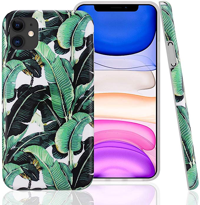GOLINK Case for iPhone 11,Floral Series Slim-Fit Ultra-Thin Anti-Scratch Shock Proof Dust Proof Anti-Finger Print TPU Gel Case for iPhone XI 6.1 inch(2019 Release)-Leaves