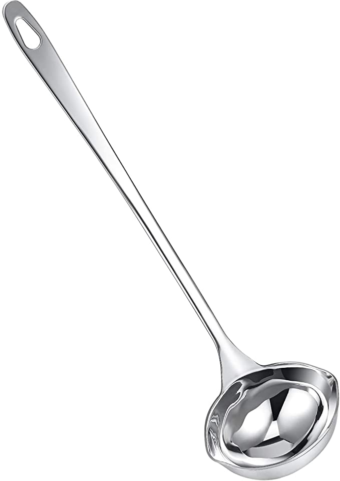 Stainless Steel Canning Ladle Oil Soup Spoon Canning Ladle Pouring Rim Canning Ladle for Kitchen Cooking Tool, 2 oz (1)