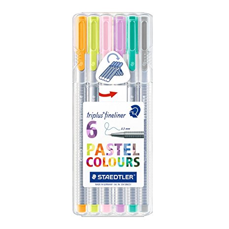 Staedtler Triplus Fineliner Pens 6-Color Pastel Set