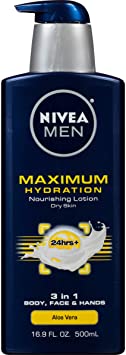 Nivea For Men Maximum Hydration Nourising Lotion for Dry Skin, 16.9 Ounce