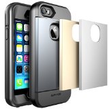 iPhone 5S Case SUPCASE Water Resist Full-Body Rugged Case with Built-in Screen Protector for Apple iPhone 5S5 - Retail Packaging - Space GraySilverGold