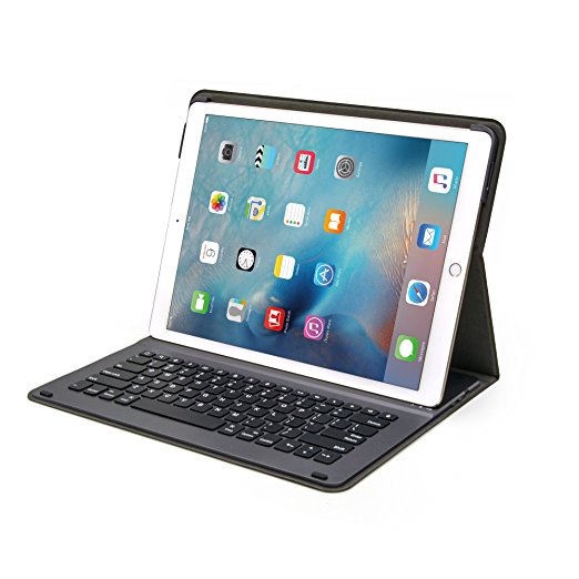 iPad Pro 12.9 2017 Keyboard Case, Sharon iPad Pro 12.9 Bluetooth Keyboard Cover Stand Portfolio Case | QWERTY Layout | by LEICKE