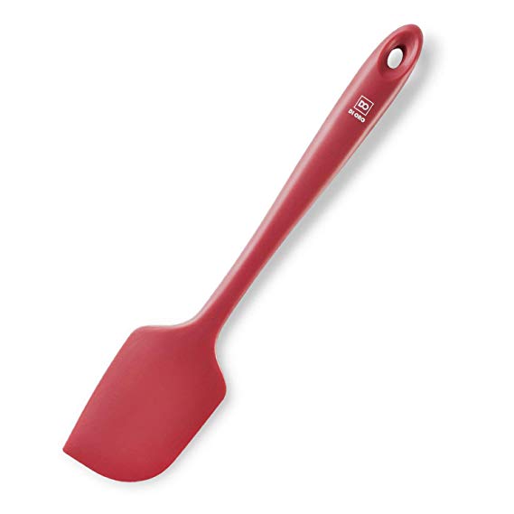 DI OROLarge Silicone Spatula600 F HeatResistant SpatulaErgonomic EasytoClean Seamless OnePiece DesignProGrade NonStick Silicone Rubber with Stainless Steel SCore TechnologyRed