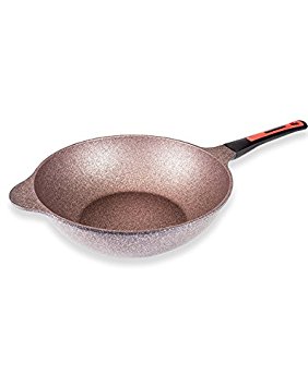 Alpha - Wok Pan Korean Made with Induction Ready 12.6 in (32cm) Oil Less Wok / Stir-Fry Pan, Dishwasher Safe, Non-Stick Coated 10 layer total with 6 layers of iNoble Premium Coating PFOA Free