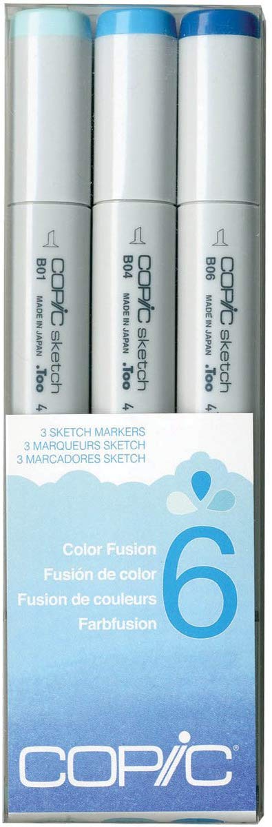 Copic Marker Sketch Color Fusion Markers, CSCF 6, 3-Pack