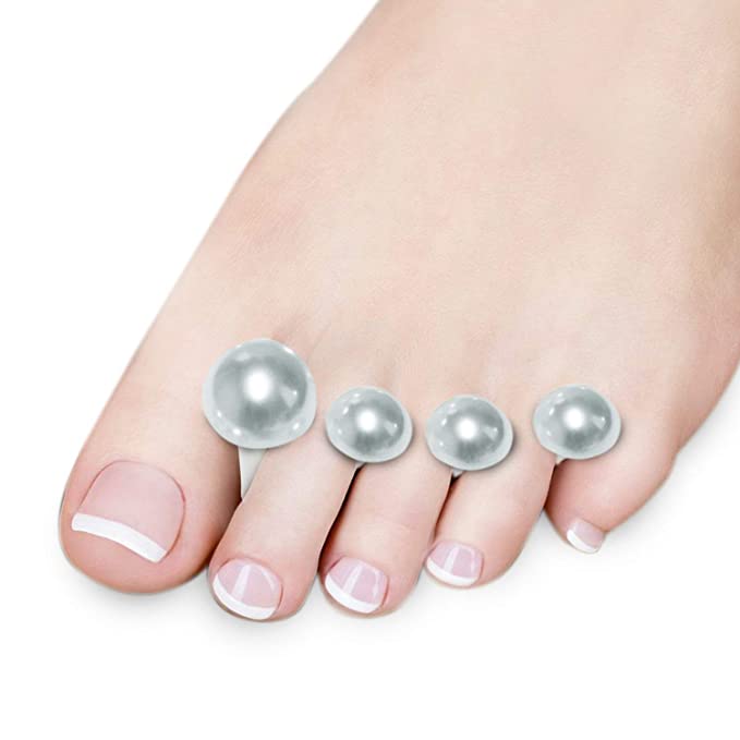 Toe Separators for Pedicure Nail Polish - 8 x Spacers, Stretchers, Spreaders, Polish Guards - for Women Feet - (Pearl)