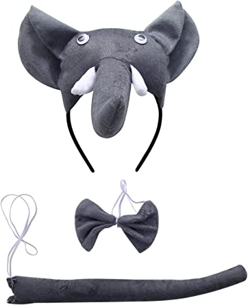 CISMARK Cartoon Animals Costume Set - Ears Headband, Bowtie and Tail Set Accessories for Toddlers and Women
