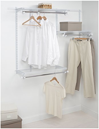 Rubbermaid Configurations Custom Closet Starter Kit, White, 3-6 Foot, FG3E2402WHT