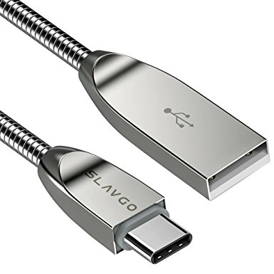 Metal USB Type C Cable, SLAVGO 3.3ft(1m) Quick Charge USB C to USB A. Stainless Steel Braided Cord, for MOTO Z, OnePlus, LG, ZTE Zmax PRO, HTC 10, NEXUS 5X, 6P, Pixel, Type-C USB Devices