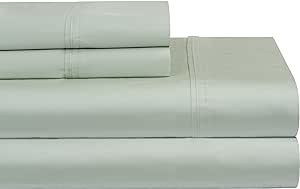 Pointehaven 400 Thread Count Deep Pocket 100% Pima Cotton Sheet Set, Sage, Cal King