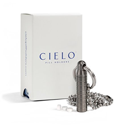 Cielo Pill Holders - SUPER TINY Titanium Nitro Keychain Pill Fob - Designed for Nitroglycerin Pills - (Diameter - 0.2" x Height 1.0")