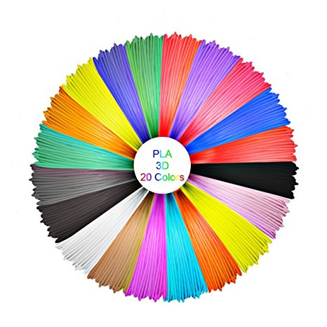 ELEGIANT 3D Pen Filament Refills - 1.75mm Smoothest PLA 330 Linear Feet - 16 Different Colors and 4 Glow in Dark Colors - Environmentally Friendly, Universal Compatibility, Refills for True Artists