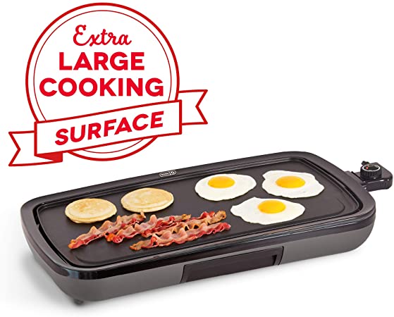 DASH DEG200GBGY01 Everyday Electric Griddle, 19.75” x 9.5”, Grey