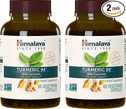 Himalaya Turmeric95 with Curcumin, 60 VCaps for Antioxidant and Joint Support 600Mg, (Pack of 2)