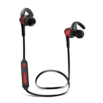 All Cart Wireless In-ear Headphones with Microphone Bluetooth Earphone Sports Stereo Headset (Red)