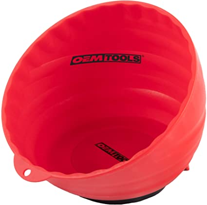 OEM TOOLS 25333 Red Magnetic Nut Cup, Magnetic Bowls for Holding Nuts and Bolts, 6 Inch Cup Diameter, Coated Magnet Sticks to All Ferrous Work Surfaces