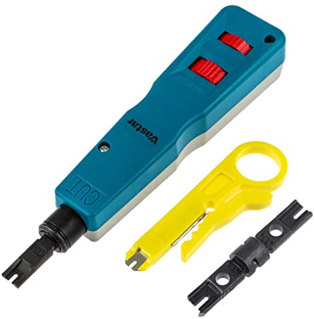 Vastar Network Wire Punch Down Impact Tool with Two Blades - 110 and BK & Network Wire Stripper