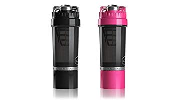 Cyclone Cup Shaker Bottle 20oz - Set of 2 - Black and Pink